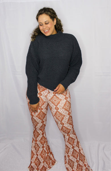 Scarlet Charcoal Cozy Sweater