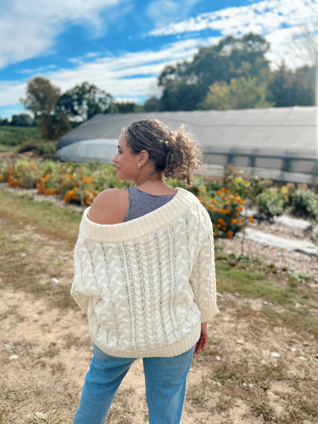 Brooklyn Sweater Ivory back view