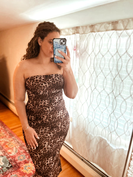 Dorothea Leopard Tube Dress