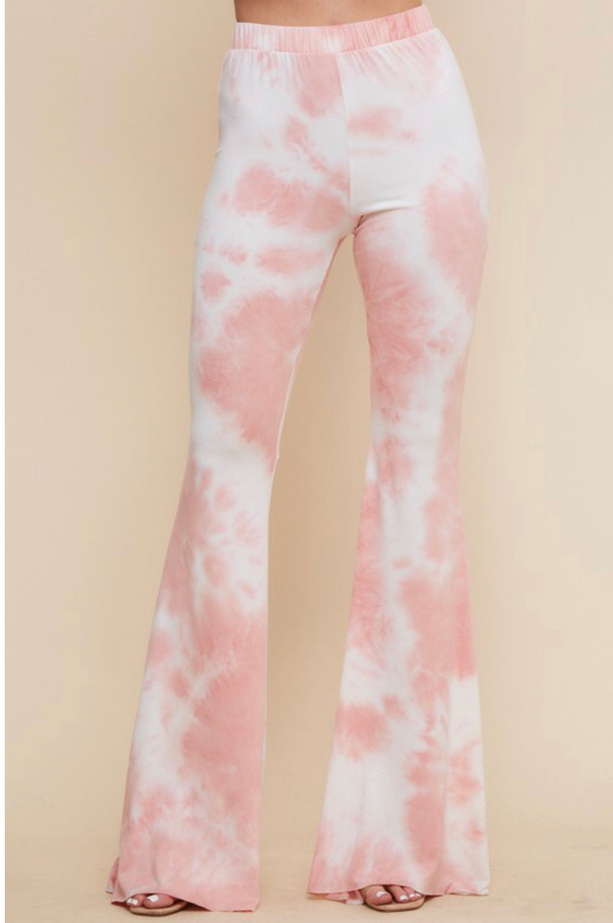 Jolie Pink Tie Dye Flare Pants – Kiki and Clove